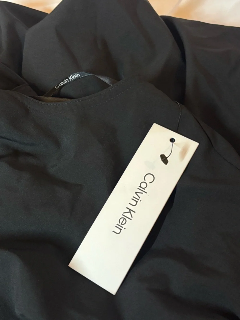 NWT Calvin Klein Black Commuter Sleeveless Drawstring Dress, Size XL - Picture 7 of 10